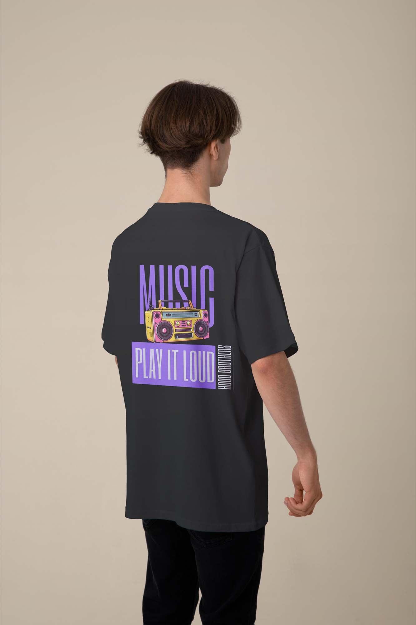 Music Play it Loud Oversized T - Shirt : Effortlessly Stylish